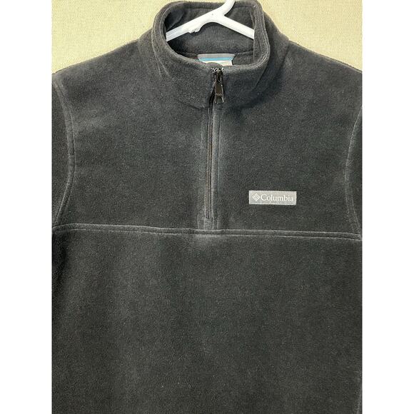 Columbia 1/4 Zip Fleece Sweater Mens Size Small Black Fleece Pull Over Sweater - Picture 2 of 11